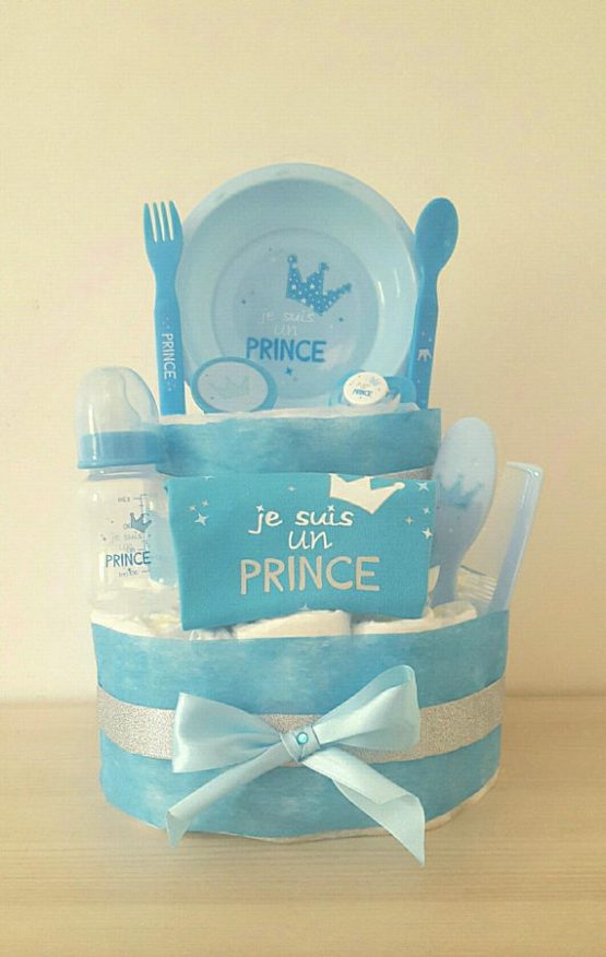 Gâteau de Couche Thème Prince Bleu