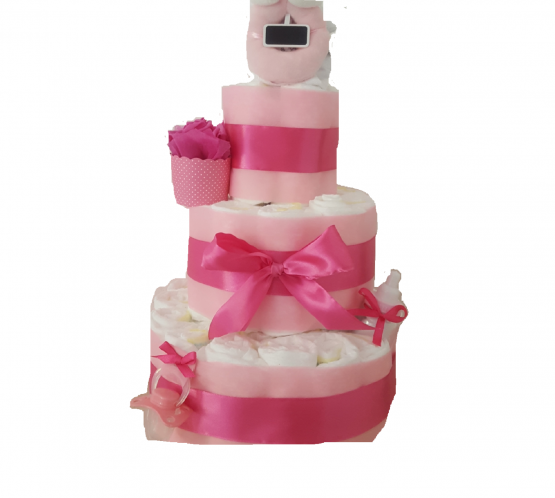 Gâteau de Couche pour fille »rosy chic »
