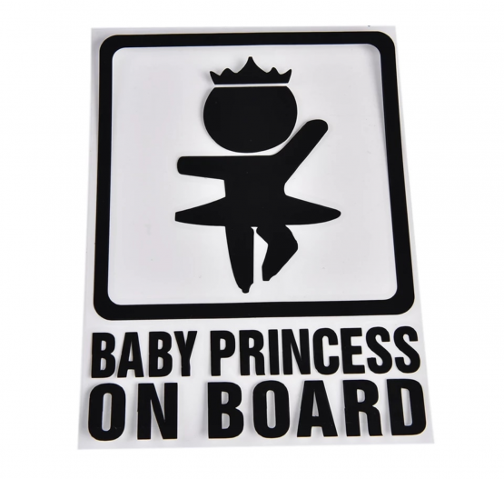 STICKERS POUR VOITURE »BABY PRINCESS ON BOARD »